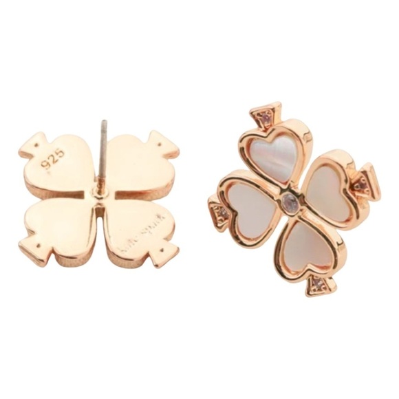 KATE SPADE • Legacy Logo Pearl Spade Flower Stud Earrings - Picture 5 of 6